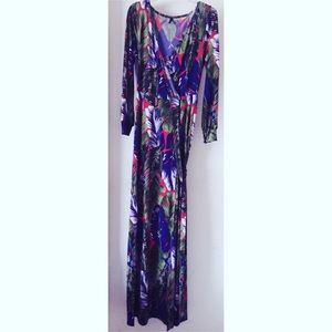 Leaf Wrap Maxi Dress